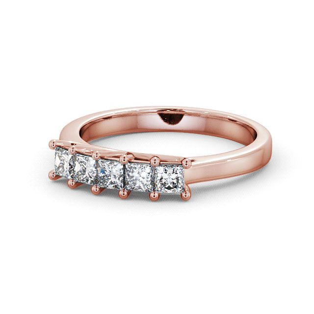 Five Stone Princess Diamond Ring 9K Rose Gold - Tremore FV13_RG_FLAT
