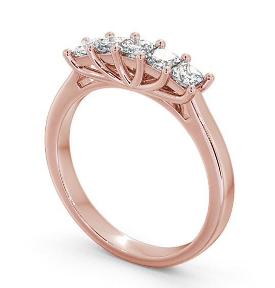  Five Stone Princess Diamond Ring 18K Rose Gold - Tremore FV13_RG_THUMB1 