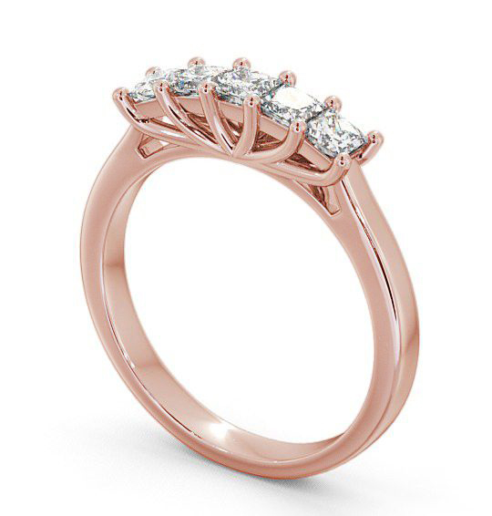 Five Stone Princess Diamond Elegant Style Ring 18K Rose Gold FV13_RG_THUMB1