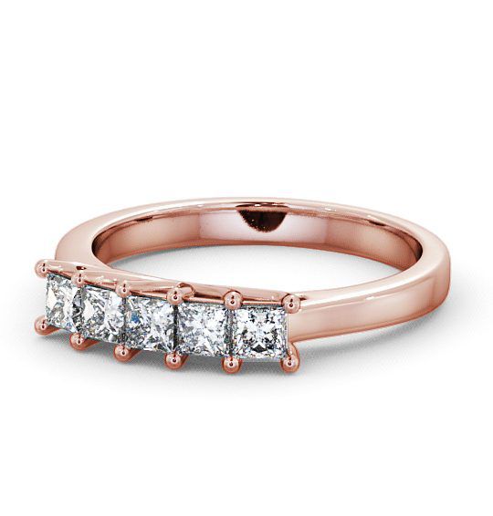 Five Stone Princess Diamond Elegant Style Ring 9K Rose Gold FV13_RG_THUMB2 