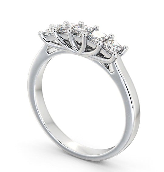 Five Stone Princess Diamond Elegant Style Ring Platinum FV13_WG_THUMB1