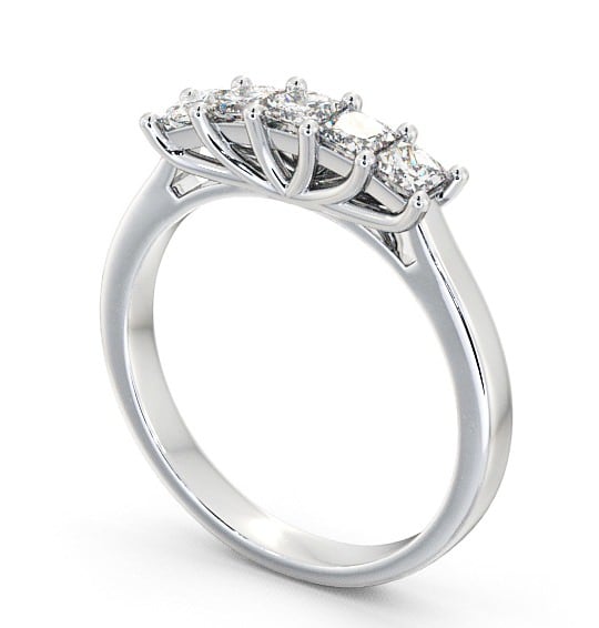 Five Stone Princess Diamond Elegant Style Ring Palladium FV13_WG_THUMB1