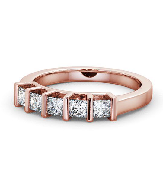  Five Stone Princess Diamond Ring 18K Rose Gold - Bethel FV14_RG_THUMB2 