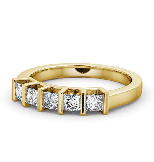  Five Stone Princess Diamond Ring 9K Yellow Gold - Bethel FV14_YG_THUMB2 