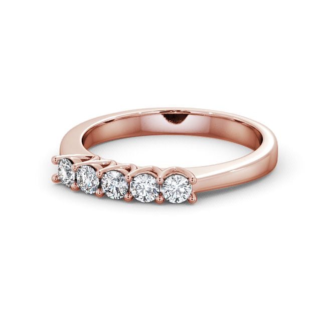 Five Stone Round Diamond Ring 18K Rose Gold - Airedale FV15_RG_FLAT