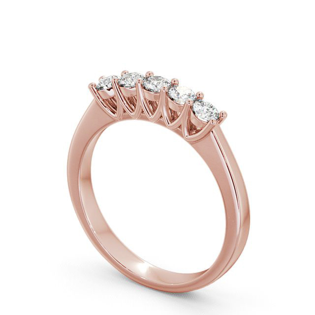 Five Stone Round Diamond Ring 9K Rose Gold - Airedale FV15_RG_SIDE