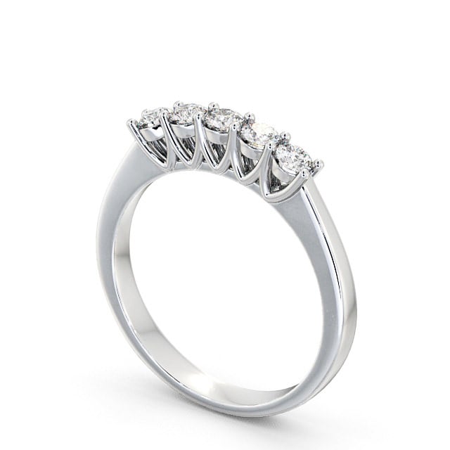Five Stone Round Diamond Ring Platinum - Airedale FV15_WG_SIDE