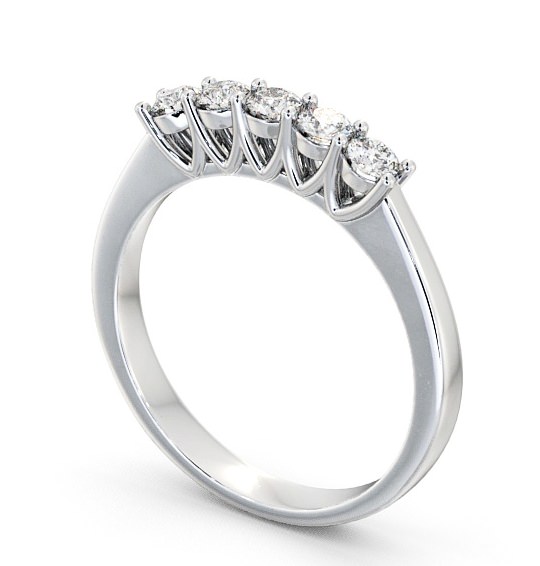 Five Stone Round Diamond Elegant Style Ring Platinum FV15_WG_THUMB1 