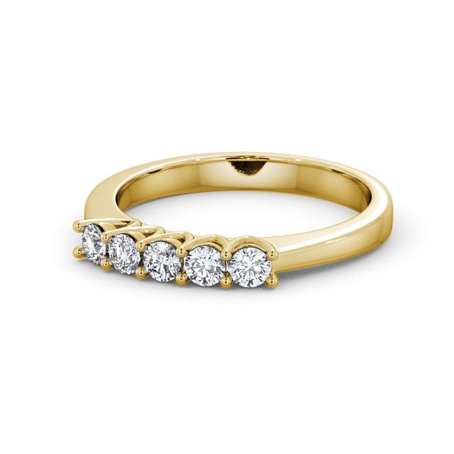 Five Stone Round Diamond Ring 9K Yellow Gold - Airedale FV15_YG_FLAT