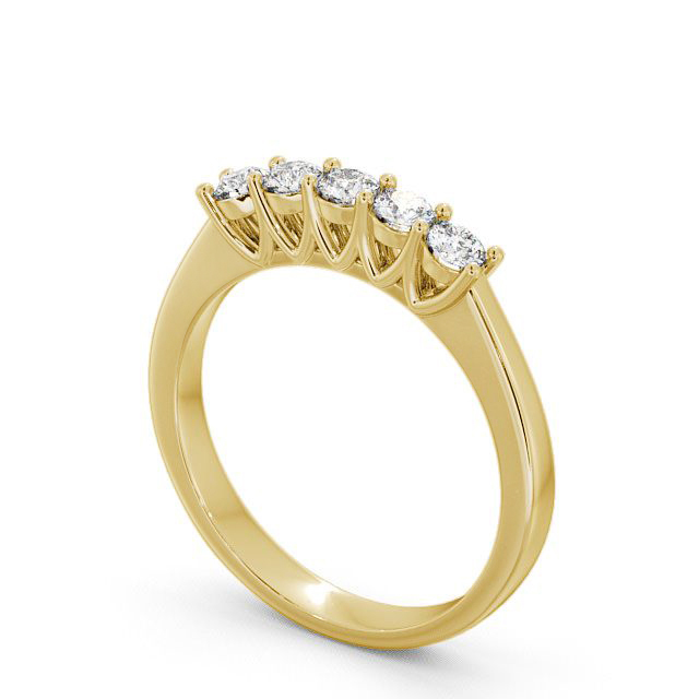 Five Stone Round Diamond Ring 9K Yellow Gold - Airedale FV15_YG_SIDE