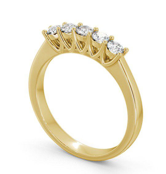 Five Stone Round Diamond Elegant Style Ring 18K Yellow Gold FV15_YG_THUMB1 