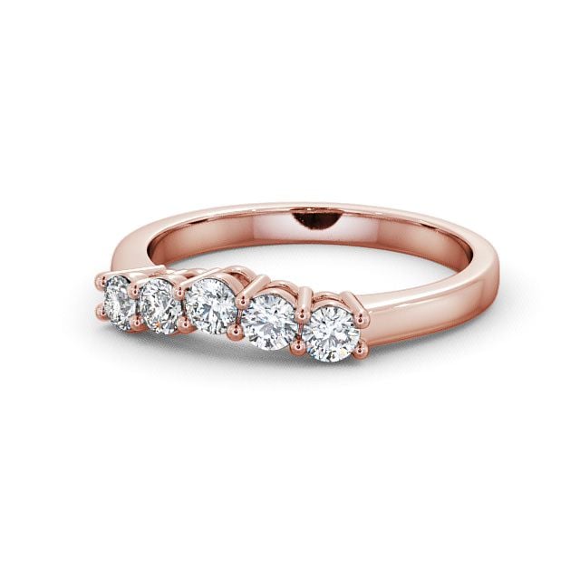 Five Stone Round Diamond Ring 18K Rose Gold - Callaly FV16_RG_FLAT