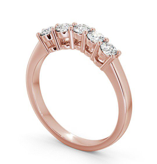 Five Stone Round Diamond Curved Setting Ring 18K Rose Gold FV16_RG_THUMB1 