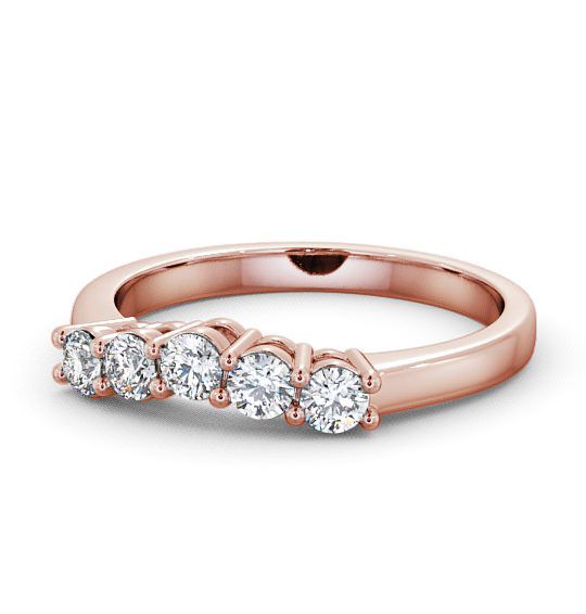 Five Stone Round Diamond Curved Setting Ring 9K Rose Gold FV16_RG_THUMB2 