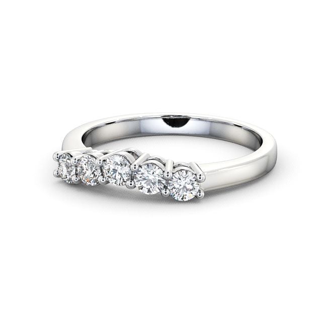 Five Stone Round Diamond Ring 18K White Gold - Callaly FV16_WG_FLAT