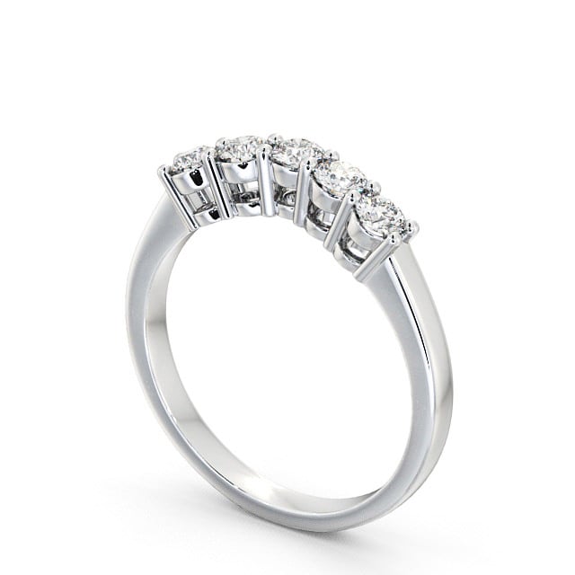 Five Stone Round Diamond Ring 18K White Gold - Callaly FV16_WG_SIDE