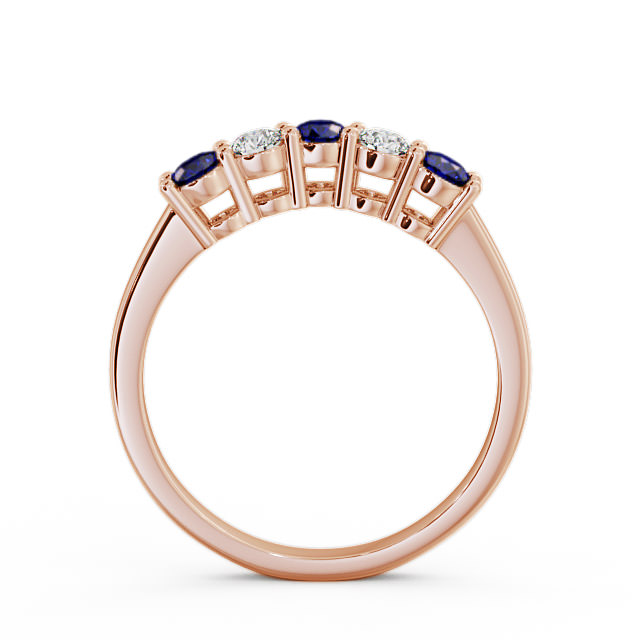 Five Stone Blue Sapphire and Diamond 0.59ct Ring 18K Rose Gold - Callaly FV16GEM_RG_BS_UP