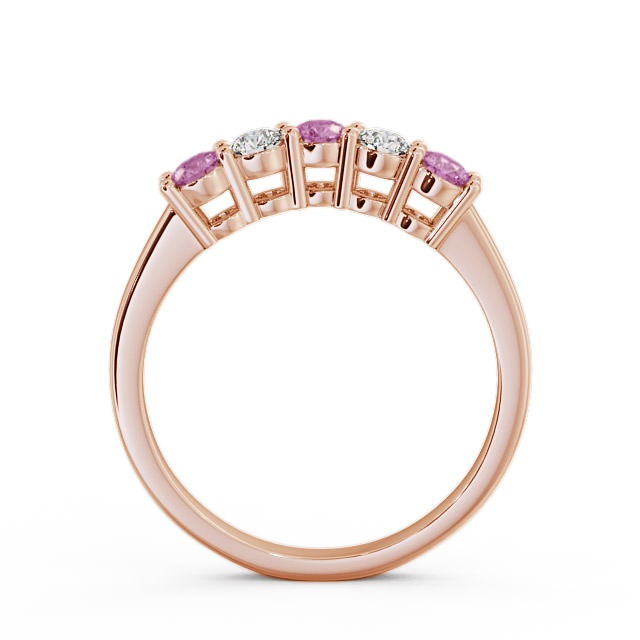 Five Stone Pink Sapphire and Diamond 0.59ct Ring 18K Rose Gold - Callaly FV16GEM_RG_PS_UP