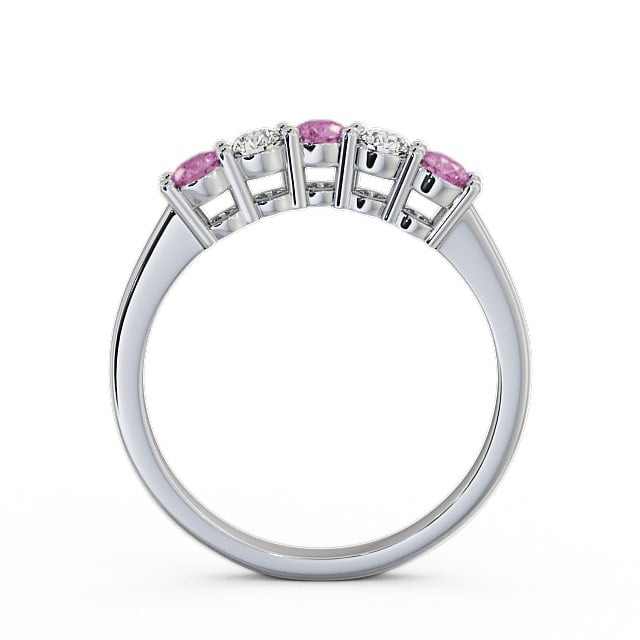 Five Stone Pink Sapphire and Diamond 0.59ct Ring 9K White Gold - Callaly FV16GEM_WG_PS_UP