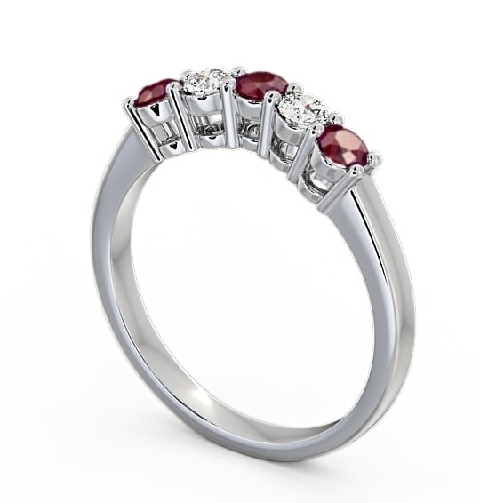 Five Stone Ruby and Diamond 0.59ct Ring Platinum FV16GEM_WG_RU_THUMB1