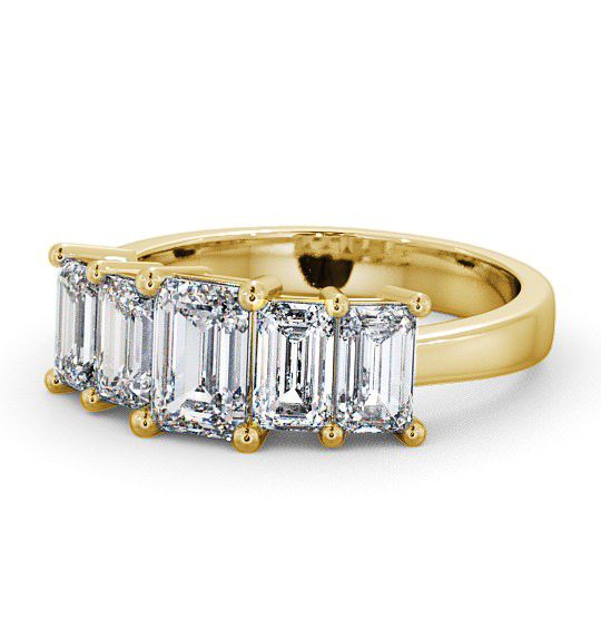  Five Stone Emerald Diamond Ring 18K Yellow Gold - Carnaby FV17_YG_THUMB2 