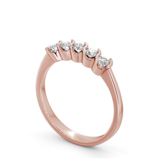 Five Stone Round Diamond Ring 18K Rose Gold - Dovenby FV18_RG_SIDE