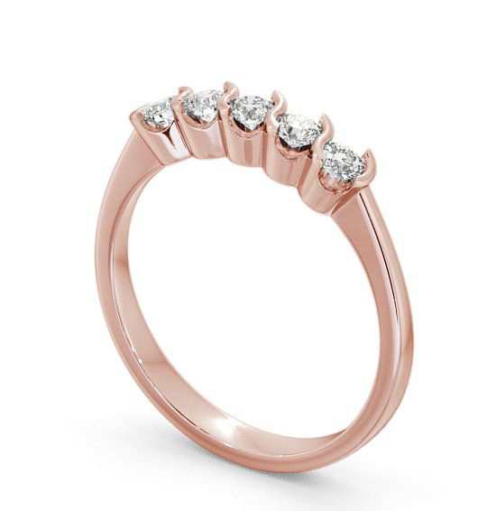 Five Stone Round Diamond Open Bezel Style Ring 18K Rose Gold FV18_RG_THUMB1