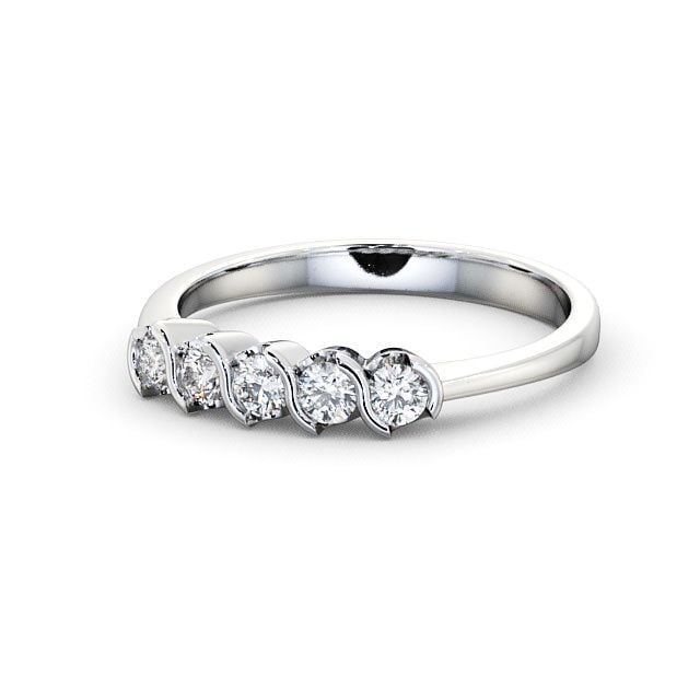 Five Stone Round Diamond Ring Platinum - Dovenby FV18_WG_FLAT