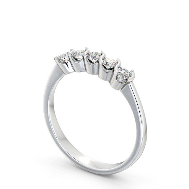 Five Stone Round Diamond Ring Platinum - Dovenby FV18_WG_SIDE