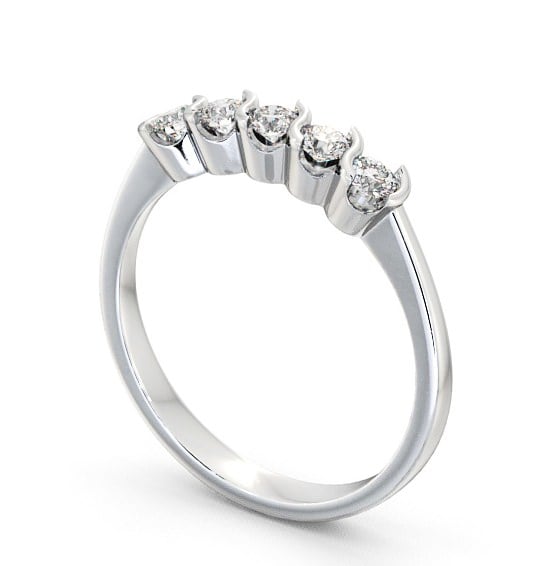 Five Stone Round Diamond Open Bezel Style Ring Platinum FV18_WG_THUMB1