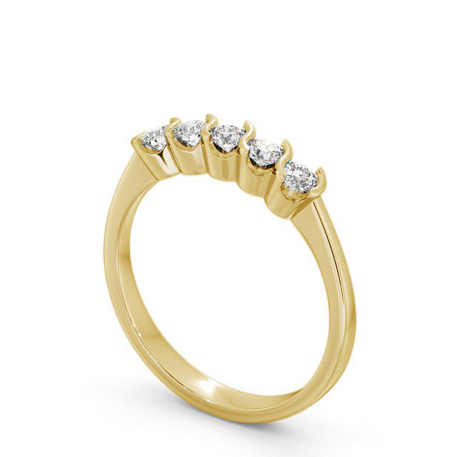 Five Stone Round Diamond Ring 9K Yellow Gold - Dovenby