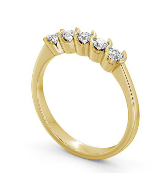 Five Stone Round Diamond Open Bezel Style Ring 9K Yellow Gold FV18_YG_THUMB1 