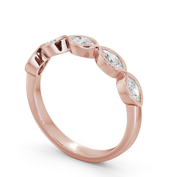 Five Stone Marquise Diamond Bezel Set Ring 9K Rose Gold FV19_RG_THUMB1