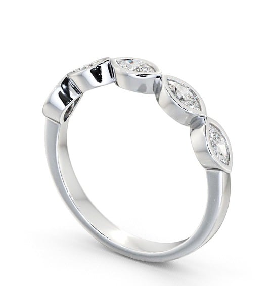 Five Stone Marquise Diamond Bezel Set Ring Platinum FV19_WG_THUMB1