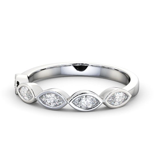 Five Stone Marquise Diamond Bezel Set Ring 18K White Gold FV19_WG_THUMB2 