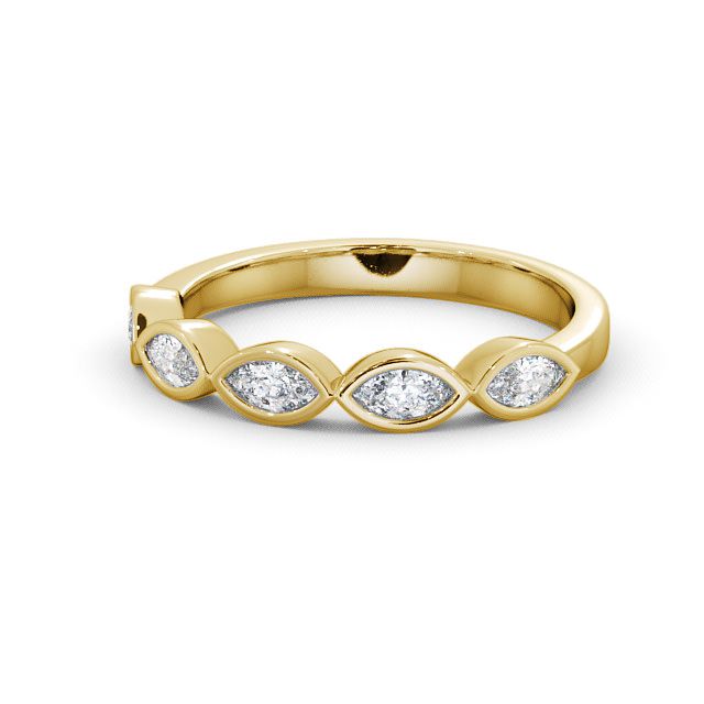 Five Stone Marquise Diamond Ring 18K Yellow Gold - Penrose FV19_YG_FLAT