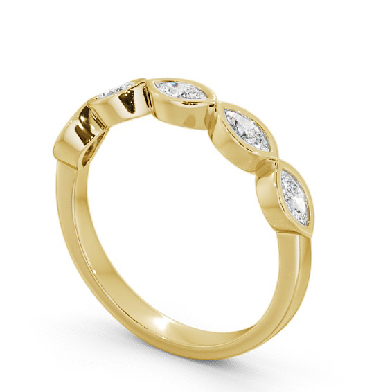 Five Stone Marquise Diamond Bezel Set Ring 9K Yellow Gold FV19_YG_THUMB1 