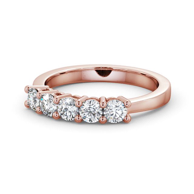 Five Stone Round Diamond Ring 9K Rose Gold - Ailsworth FV1_RG_FLAT