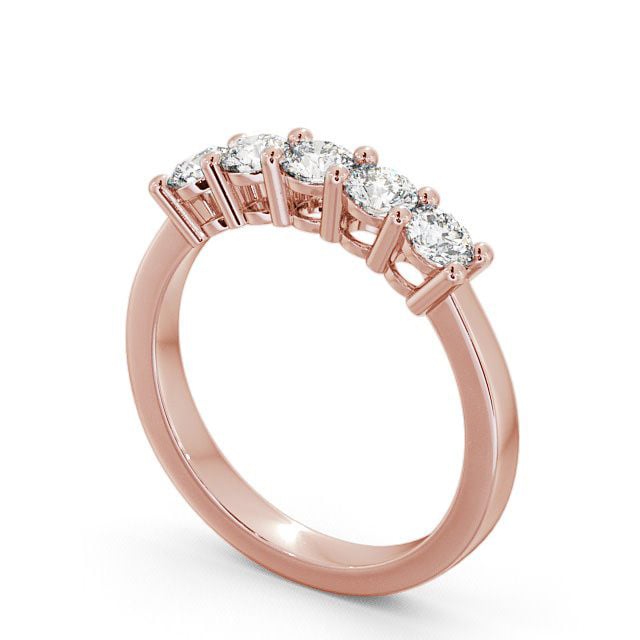 Five Stone Round Diamond Ring 18K Rose Gold - Ailsworth FV1_RG_SIDE