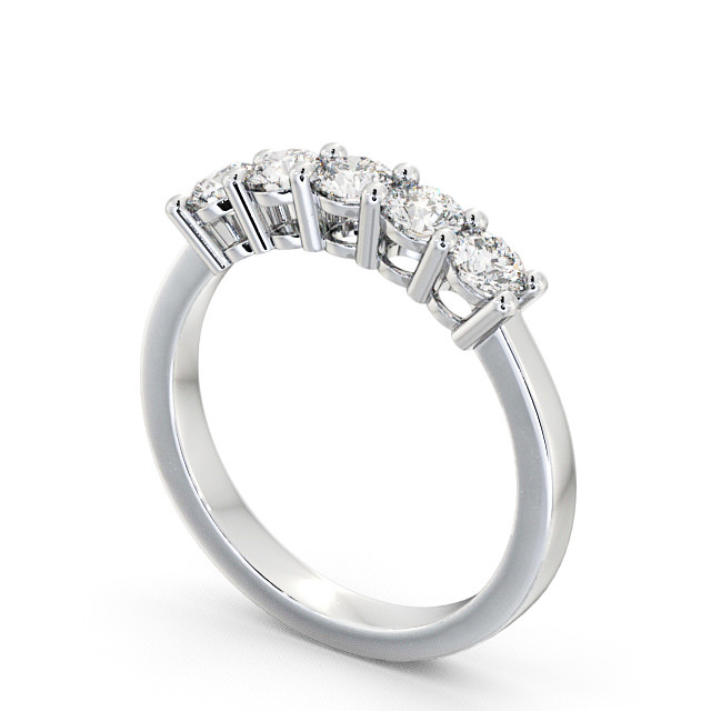 Five Stone Round Diamond Ring 18K White Gold - Ailsworth FV1_WG_SIDE
