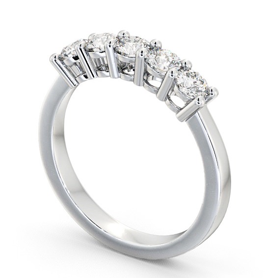 Five Stone Round Diamond Prong Set Ring Palladium FV1_WG_THUMB1 