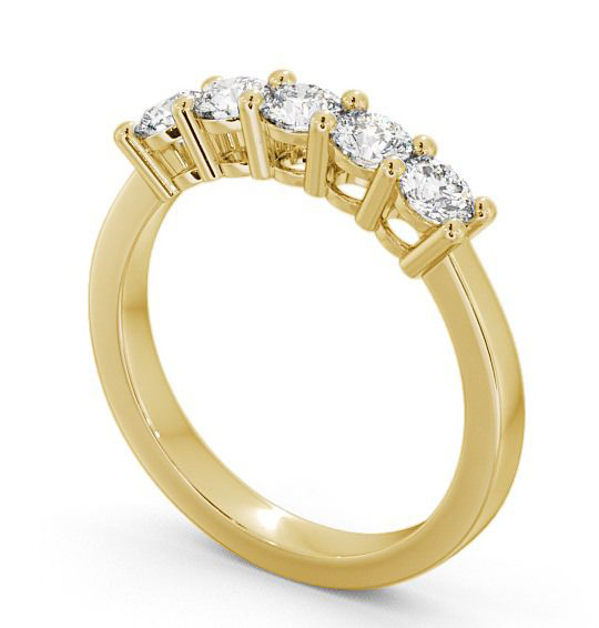 Five Stone Round Diamond Prong Set Ring 18K Yellow Gold FV1_YG_THUMB1 