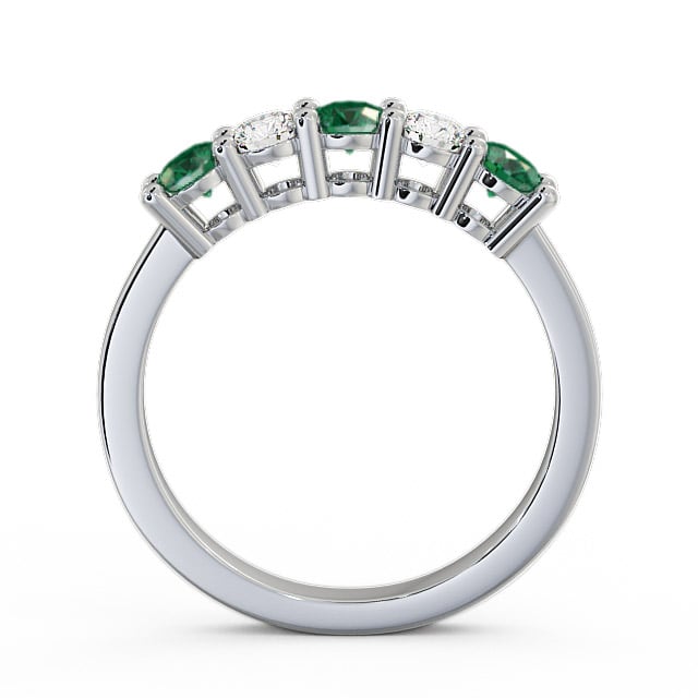 Five Stone Emerald and Diamond 0.66ct Ring Platinum - Ailsworth FV1GEM_WG_EM_UP