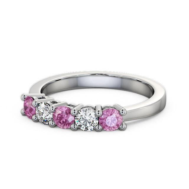 Pink stone white gold ring discount