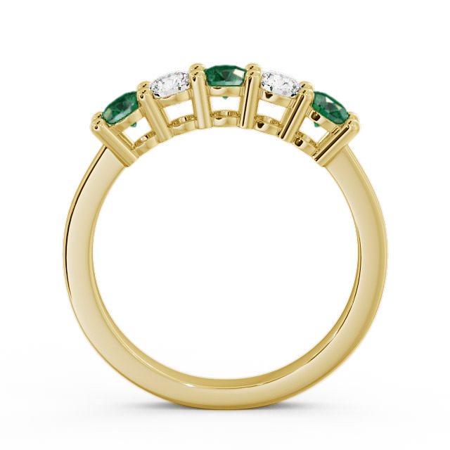 Five Stone Emerald and Diamond 0.66ct Ring 18K Yellow Gold - Ailsworth FV1GEM_YG_EM_UP
