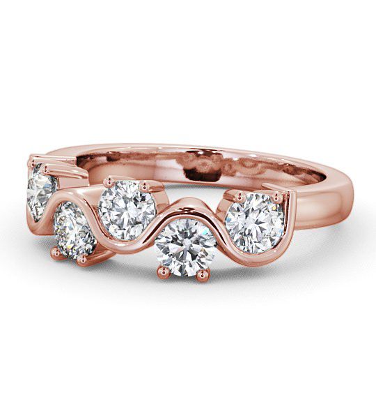 Five Stone Round Diamond Offset Design Ring 9K Rose Gold FV21_RG_THUMB2 