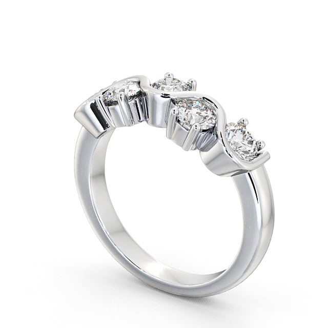 Five Stone Round Diamond Ring Platinum - Kingston FV21_WG_SIDE