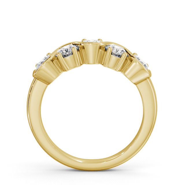 Five Stone Round Diamond Ring 18K Yellow Gold - Kingston FV21_YG_UP