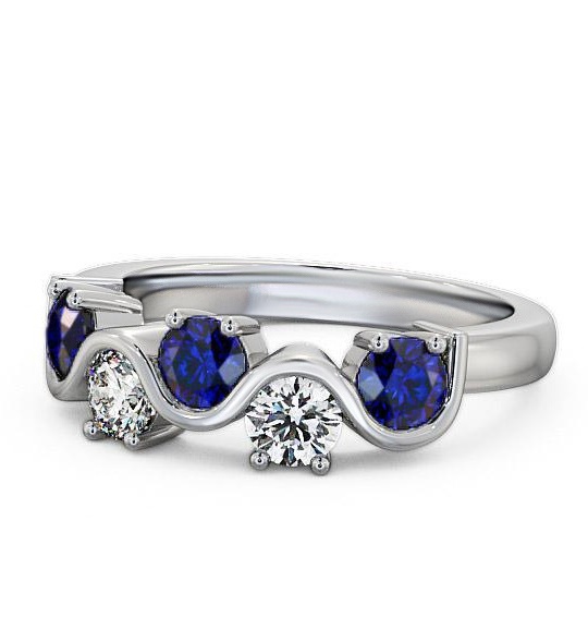 Kingston Five Stone Gemstone and Diamond Ring 0.90ct FV21GEM_WG_BS_THUMB2 