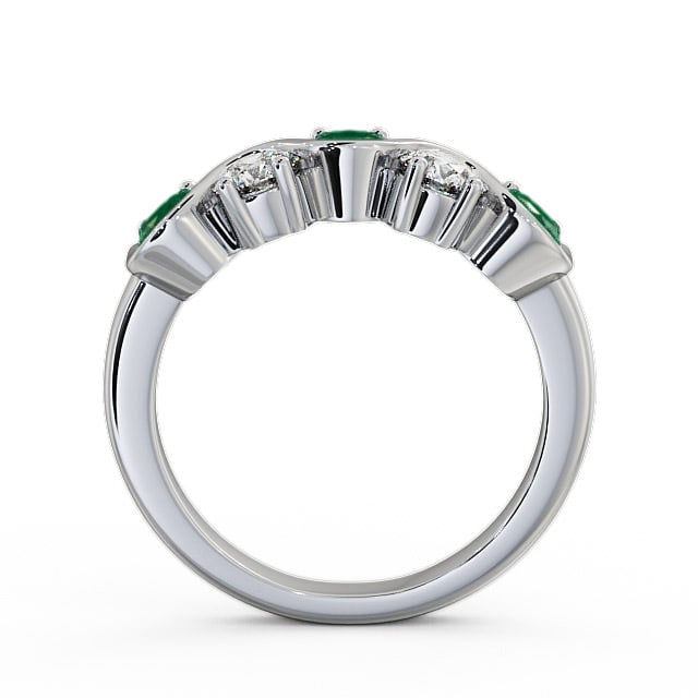 Five Stone Emerald and Diamond 0.81ct Ring Platinum - Kingston FV21GEM_WG_EM_UP
